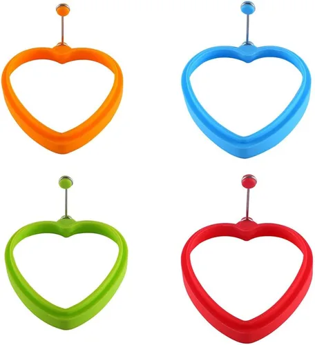 Miniatura 2 de SEIWEI Molde de huevo frito Anillos de cocina de huevo antiadherente DIY Pancake Hornear Herramienta de cocina Forma de corazón Rojo