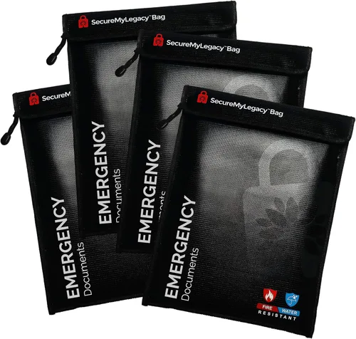 Miniatura 4 de Secure My Legacy - Bolsa ignífuga (paquete de 4): bolsas de documentos ignífugas, soporte para documentos de seguridad contra incendios