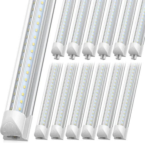 SHOPLED Luz LED de tienda de 8 pies, 100 W, 15000 lúmenes, 5000 K, luz blanca, en forma de V, tubo LED T8, luces LED de tienda de 8 pies para