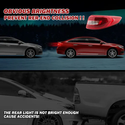 Miniatura 6 de Luz Trasera Compatible con Hyundai Sonata 2015 2016 2017 Reemplaza 92402C2000 HY2805129 (Lado Derecho del Pasajero)