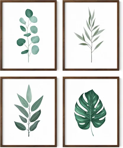 Miniatura 64 de HAUS AND HUES Arte de pared floral gris, juego de 4 pósteres de plantas para pared vintage, impresiones botánicas, cuadros de flores en blanco