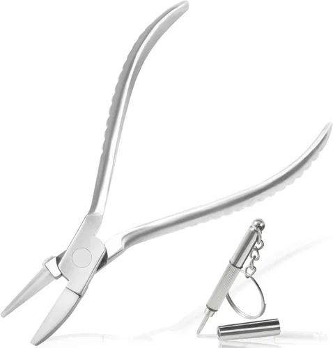 Miniatura 12 de Alicates de nailon con punta redonda y plana para lentes de 6 pulgadas, alicates de ajuste, herramienta de reparación de gafas, herramientas