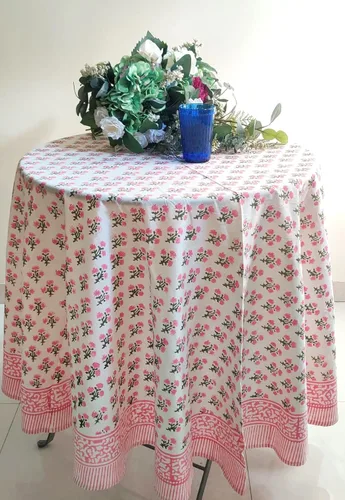 Miniatura 39 de ATOSII Mantel 100% algodón, Amara, floral, hecho a mano, rectangular, de lino, para cocina, comedor, fiestas, bodas, exteriores, picnics, Pascua