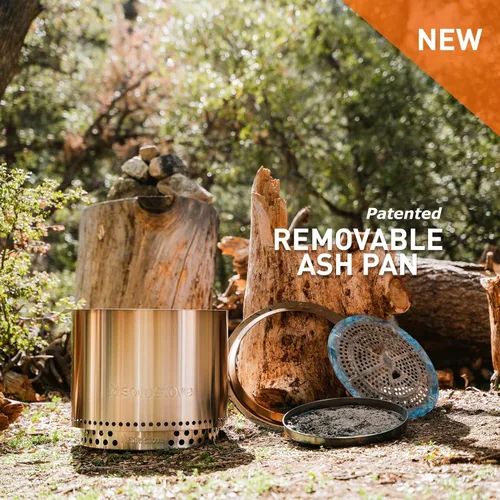 Miniatura 2 de Solo Stove Bonfire - Parrilla de hierro fundido 2.0 Pozo de fuego sin humo, soporte, parrilla y cubo, quema de leña, cenicero extraíble, acero