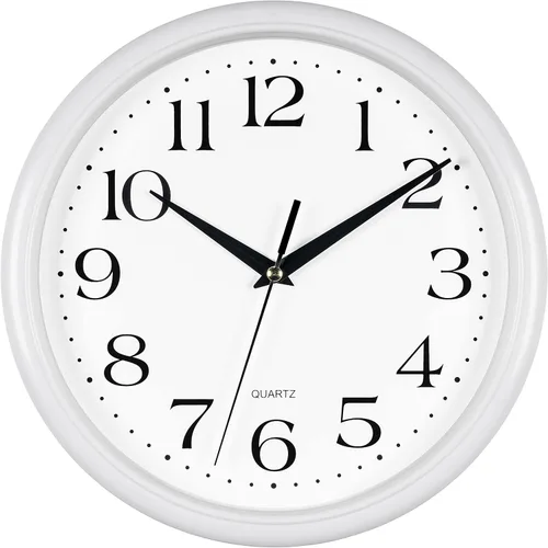 Miniatura 16 de Bernhard Products - Reloj de cuarzo de pared rojo, silencioso, sin tictac, 12 pulgadas, a pila, redondo, fácil de leer