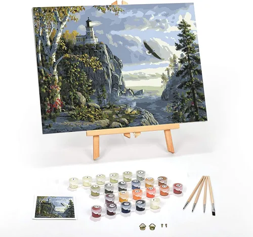 Miniatura 11 de Ledgebay Kit de Pintura por Números DIY para Adultos con Lienzo Enmarcado, de Principiante a Avanzado, los Kits Incluyen Juego de Pintura Acrílica