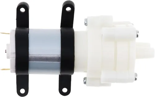 Miniatura 6 de Mini bomba de agua DC 12V diafragma bomba autocebante para acuarios tanque de peces/máquina de té, bomba de agua R385 con soporte de PVC (12V)