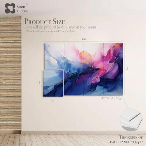 Miniatura 2 de Soon Global Paquete de 8 Paneles Acústicos, Paneles de Pared Insonorizados, Paneles de Absorción de Sonido de 48 X 32 Pulgadas, Paneles de Pared