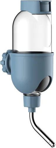 Botella de agua para mascotas para jaula de 17 onzas, dispensador de agua antigoteo para animales pequeños, conejos, conejillos de indias, Azul