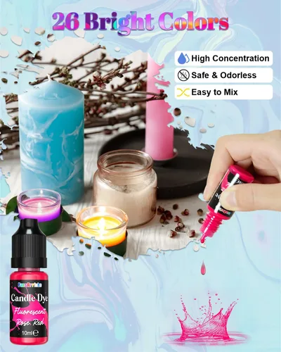 Miniatura 3 de FansArriche Tinte para velas - 26 colores de tinte líquido a base de aceite para cera de vela, color de vela vívido para fabricación de velas DIY