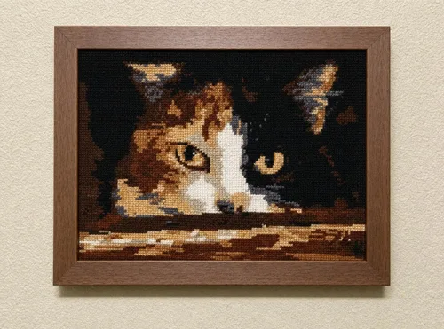 Miniatura 4 de Pepita Kit de aguja: gato amenazante, 10 "x 7