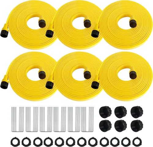 Miniatura 10 de Manguera de riego de 15 pies, paquete de 3, manguera corta flexible para rociadores para patio, sistema de manguera de riego por goteo de césped