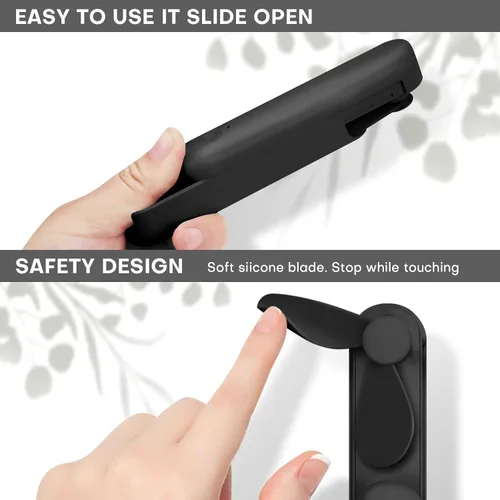 Miniatura 5 de Ventilador Portátil Mini de Mano, Ventilador Personal Pequeño Recargable con Diseño de Banco de Energía de Bolsillo para Viajes/Regalos
