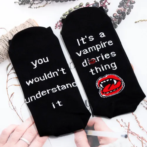Miniatura 3 de G2TUP Vampire Merchandise Socks It's a Vampire Thing TVD Show Calcetines para mujeres y hombres