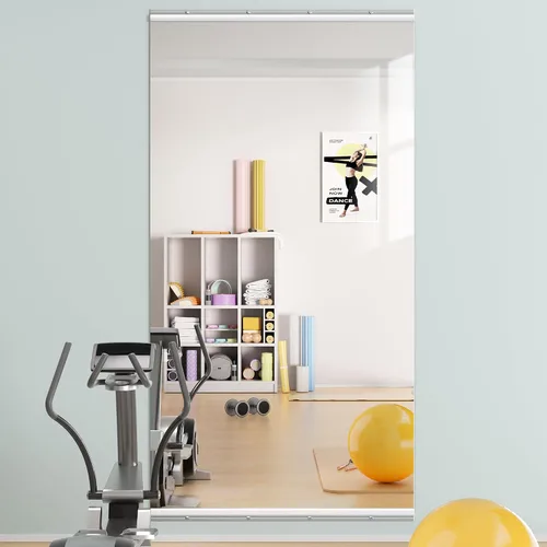Miniatura 31 de Hasipu 3 piezas de espejos para gimnasio en casa de 48''x24'', espejos grandes de cuerpo entero montados en la pared para yoga, baile, fitness