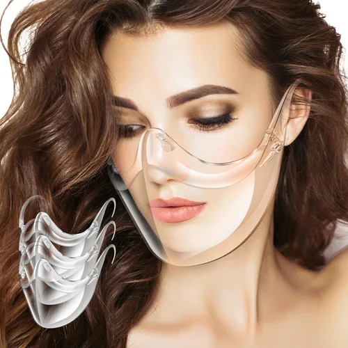 Miniatura 9 de 2 protectores faciales transparentes, máscara facial ligera antivaho transparente, resistente y transpirable, máscara facial protectora reutilizable