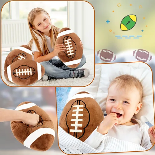 Miniatura 5 de 2 almohadas de felpa de fútbol de 12 pulgadas, almohadas de fútbol suaves para niños, suministros de fiesta de cumpleaños, regalos para decoración