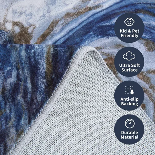 Miniatura 5 de Alfombras de área de 9 x 12 pies para sala de estar, moderna alfombra abstracta para dormitorio, contemporánea, lavable a máquina, alfombra grande