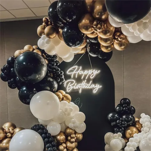 Miniatura 6 de Paquete de 150 globos metálicos dorados de diferentes tamaños, 18, 12, 10, 5 pulgadas, kit de arco de guirnalda de globos para cumpleaños, Oro