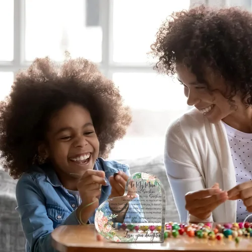 Miniatura 6 de Jetec Regalos para mamá Navidad Acrílico Mujeres Madres Regalos de Cumpleaños Placa de Señal Regalos de Hija Hijo Agradecido Cumpleaños Navidad San