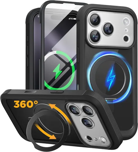 Miniatura 64 de Miracase Funda para iPhone 13 de 6.1 pulgadas, [sin burbujas] funda de teléfono de cuerpo completo con pantalla de vidrio completa integrada, sin