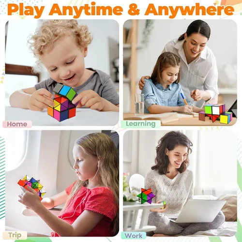 Miniatura 5 de Star Cube - Juego de cubos mágicos, cubo Yoshimoto 2 en 1 para niños y adultos, juguete para niños y niñas de 8 a 12 años