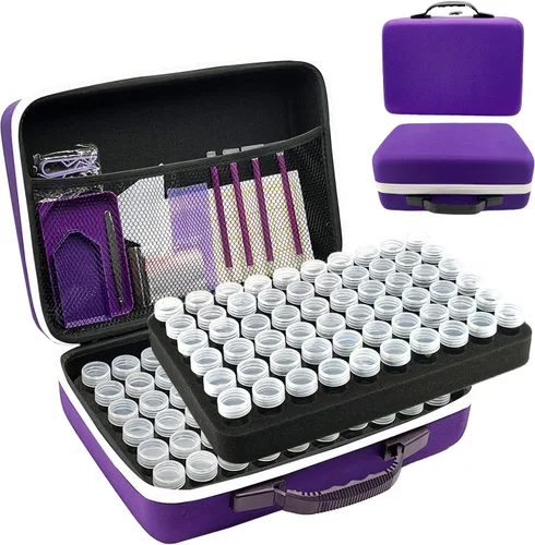 Contenedores de almacenamiento de pintura de diamantes, 120 ranuras para accesorios de pintura de diamantes y herramientas para estuche organizador