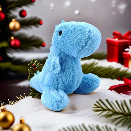 Miniatura 4 de Animales de peluche de dinosaurio azul para niños, 9 pulgadas de peluche suave de dinosaurio para baby shower, lindo juguete T-rex para niños