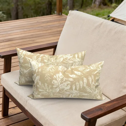 Miniatura 979 de Juego de 2 almohadas para exteriores de 16 x 16 pulgadas, repelentes al agua con interiores, para muebles de patio, hogar, jardín, geometría bohemia