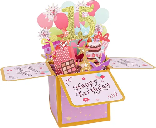 Miniatura 15 de CIEHER Tarjeta desplegable de cumpleaños número 13 para adolescentes, tarjeta de felicitación 3D única, regalos de cumpleaños para niñas y niños