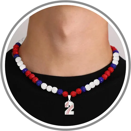 Miniatura 84 de Btysun Collares de béisbol de béisbol número 0-99 dijes de acero inoxidable para hombres, regalos de béisbol, papá, marido, regalo de Navidad