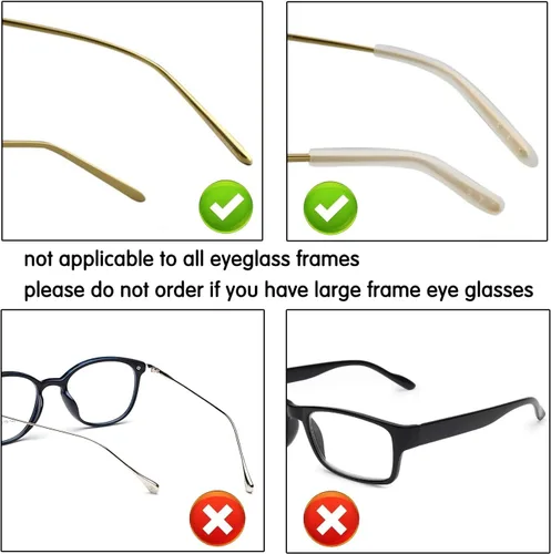 Miniatura 5 de Puntas de patillas para lentes antideslizantes para lentes antideslizantes para sujetar las orejas, manga de tubo, lentes cómodos de repuesto