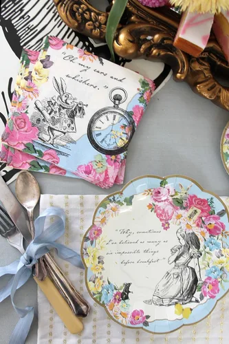 Miniatura 5 de 20 servilletas desechables de Alicia en el país de las maravillas, sombrerero loco para fiesta de té, para decoración de mesa, cumpleaños, día