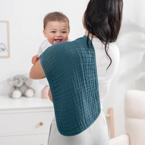 Miniatura 2 de Comfy Cubs - Paquete de 10 trapos de muselina para eructos, 20 x 10 pulgadas, grandes, de 6 capas, ultra absorbentes, 100 % algodón para babero