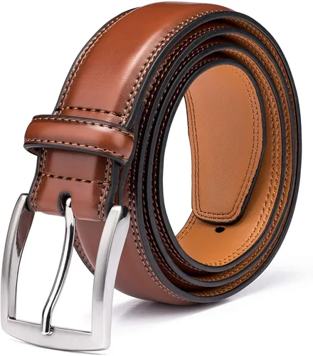 Cinturón de cuero genuino de calidad superior para hombre - Diseño clásico casual y para el trabajo