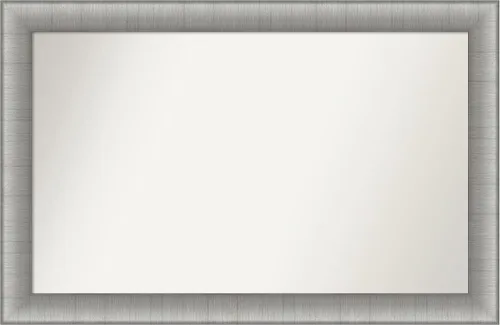 Miniatura 435 de Amanti Art Espejo de baño plateado para sobre fregadero, 28 x 47 pulgadas, espejo rectangular de plata imperial, marco de madera tradicional de gran
