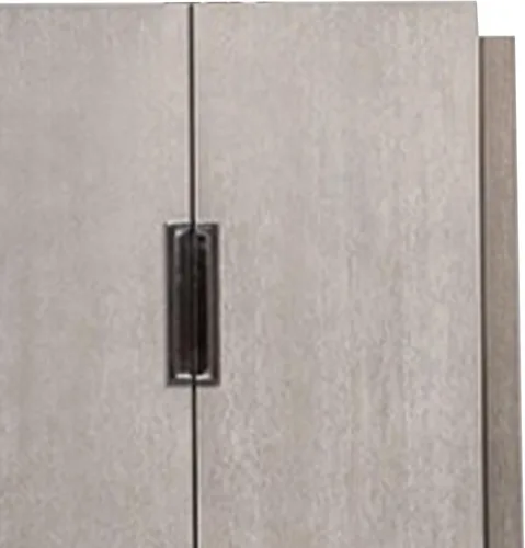 Miniatura 4 de Benzara Gris Sideboard Server, 4 Doors w Metal Handles, 60 Inch Stone Gray