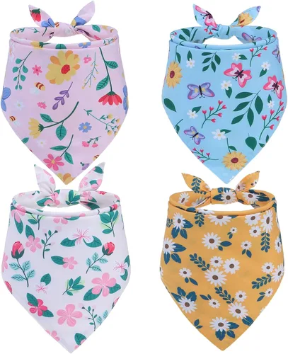 Miniatura 13 de EXPAWLORER Bandanas de Halloween para perro, paquete de 4 bandanas reversibles para perros para disfraz de niños y niñas, bufandas triangulares