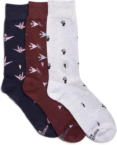 Miniatura 2 de Conscious Step Calcetines altos de algodón orgánico de comercio justo para hombre, paquete de 3, cada par ayuda a apoyar a nuestros socios