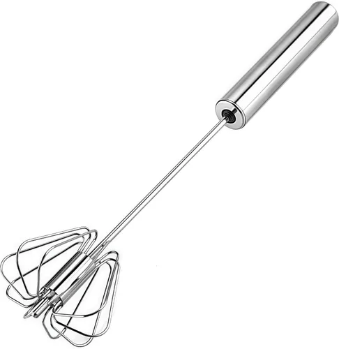 Miniatura 9 de Batidor de Huevos de Acero Inoxidable, Batidora Giratoria de Empuje Manual Digead, batidores para cocinar, Mezclador Agitador de Empuje Manual