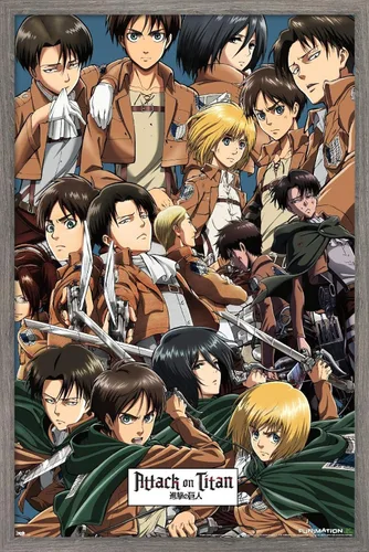 Miniatura 9 de Trends International Attack on Titan - Póster de pared, 22.375 x 34 pulgadas, póster y paquete de montaje Versión con marco negro