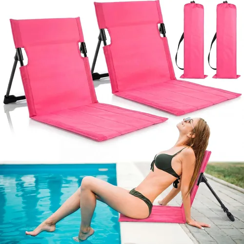 Miniatura 12 de Karenhi Sillas plegables junto a la piscina para borde de la piscina, sillas de playa portátiles con soporte trasero, asientos plegables de piscina