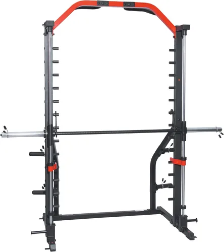 Miniatura 9 de Sunny Health & Fitness - Estante de potencia prémium para máquina de sentadillas, alta capacidad de carga, altura ajustable, barra de dominadas