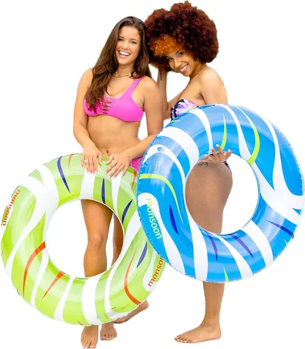 Monsoon [Citrus] 2 flotadores de lujo para piscina, flotadores de tubo de playa, tubos de anillo