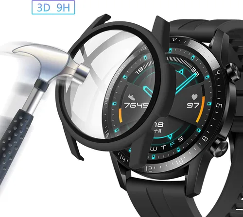Miniatura 2 de Protector de pantalla de reloj compatible con Huawei GT2 de 1.63 pulgadas, ultra delgado, HD, vidrio templado, protección general, cubierta dura