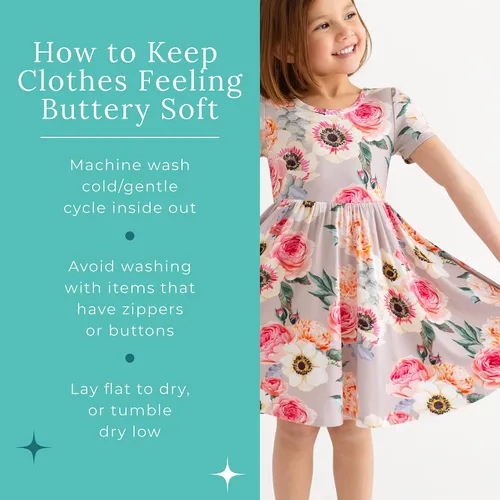 Miniatura 53 de Posh Peanut - Vestidos para niñas – Vestido suave para niña hecho con viscosa de bambú – Vestidos de otoño, primavera y verano para niñas