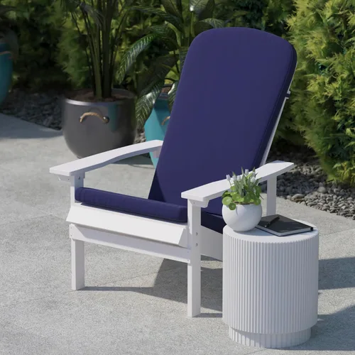 Miniatura 6 de BizChair Juego de 2 cojines para sillas Adirondack, cojines de tela azul, acolchados de 2 pulgadas de grosor, para interiores y exteriores, cojines