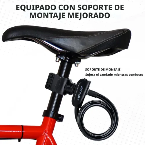 Miniatura 4 de Hapleby Candado Premium para Bicicleta con 2 Llaves, Candado de Cable Profesional para Bicicleta de 4 Pies, Cable de Candado para Bicicleta