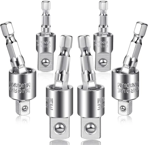 Honoson Juego de adaptadores de enchufe de impacto, juego de adaptadores de taladro eléctrico para destornillador de impacto, vástago hexagonal