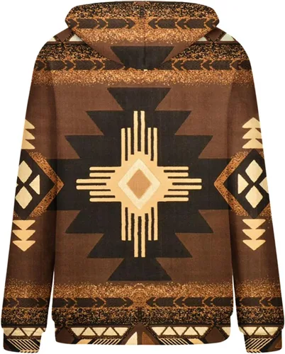 Miniatura 4 de Sudaderas con capucha azteca occidental para mujer, sudaderas de manga larga con gráficos vintage, camisetas de vaquera, ropa 2023